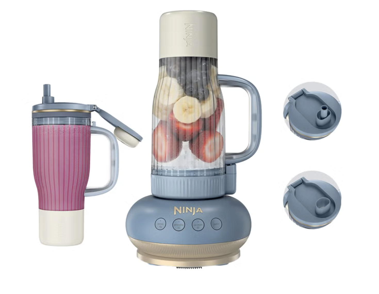 Liquidificador Ninja BlendBOSS com copos (2) de 770ml e canudos - Azul